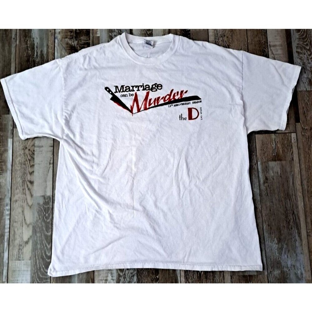 Vintage Marriage Can Be Murder T Shirt The D Las Vegas 12th Anniversary 2XL